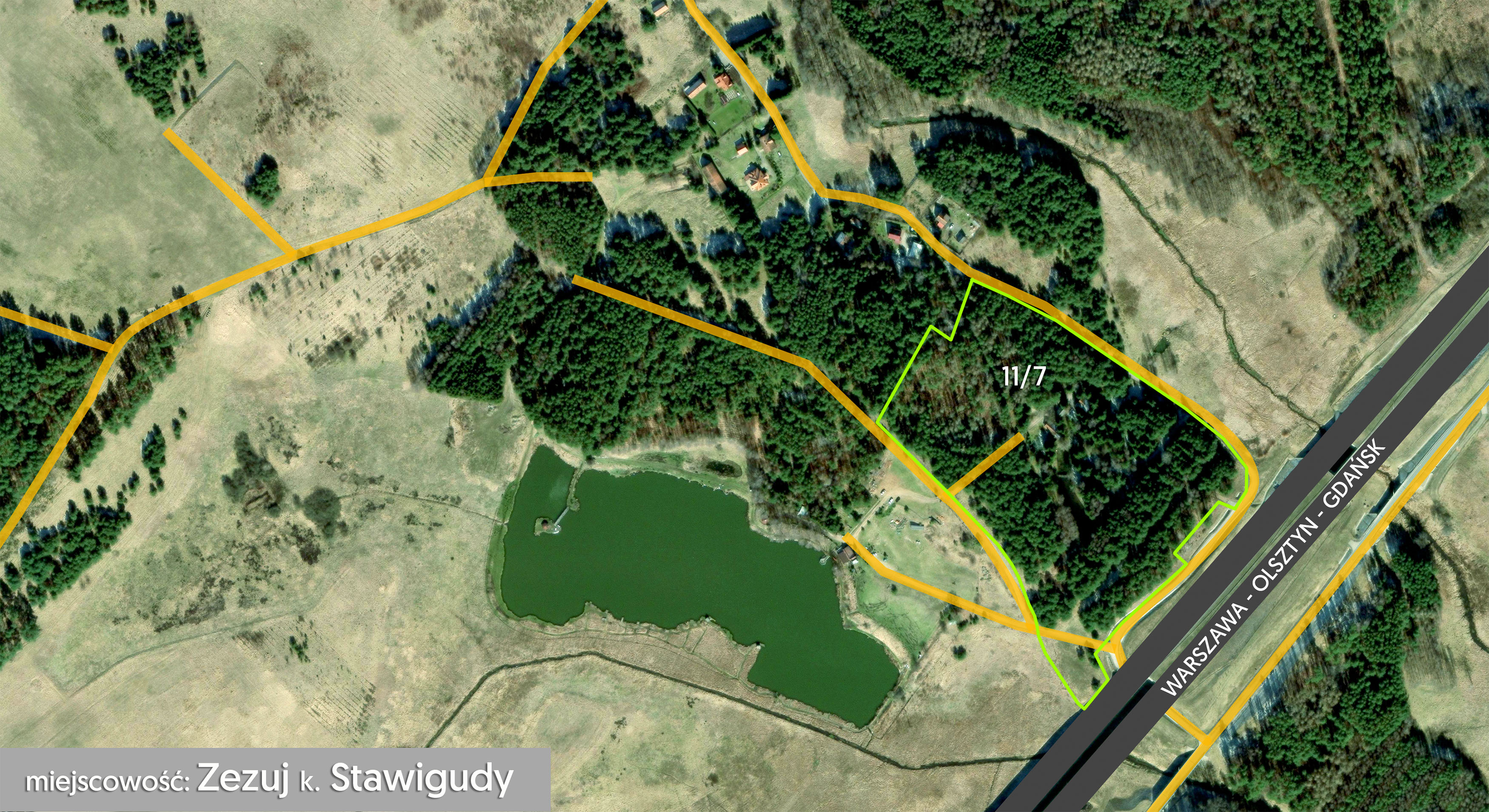 Widok satelitarny działki 11/7